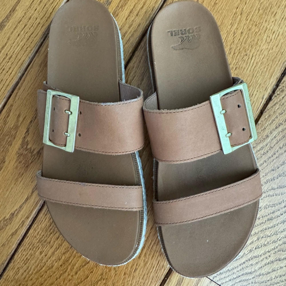 Sorel Brown Slide Sandals